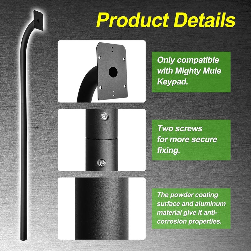 LUKYER FM100 Keypad Mounting Post，Compatible with Mighty Mule Digital Keypad FM137 or FM136 -Black - Image 4